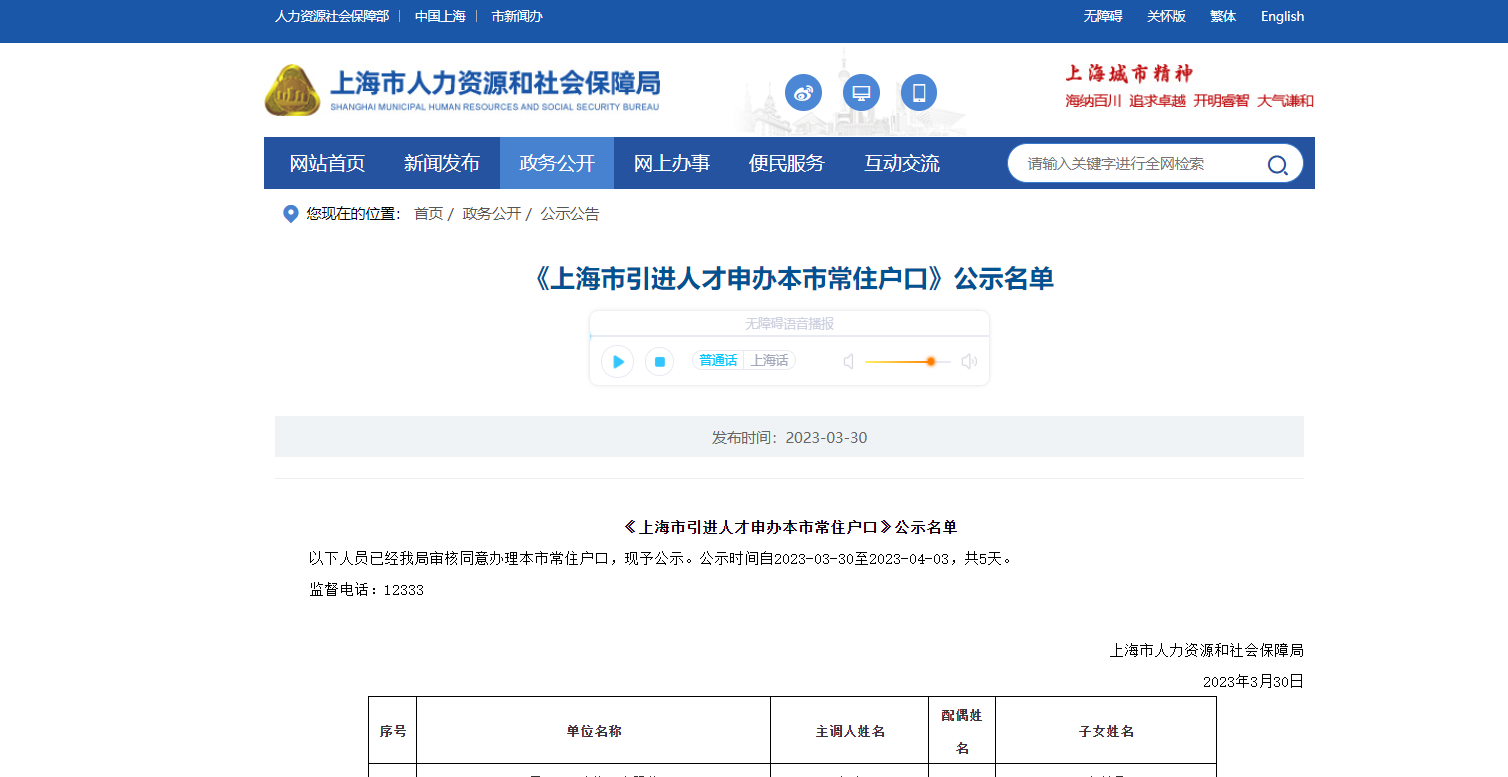 2023年3月第2批上海人才引進(jìn)落戶名單公示（共1679人）！滿足條件即可提交落戶申請！