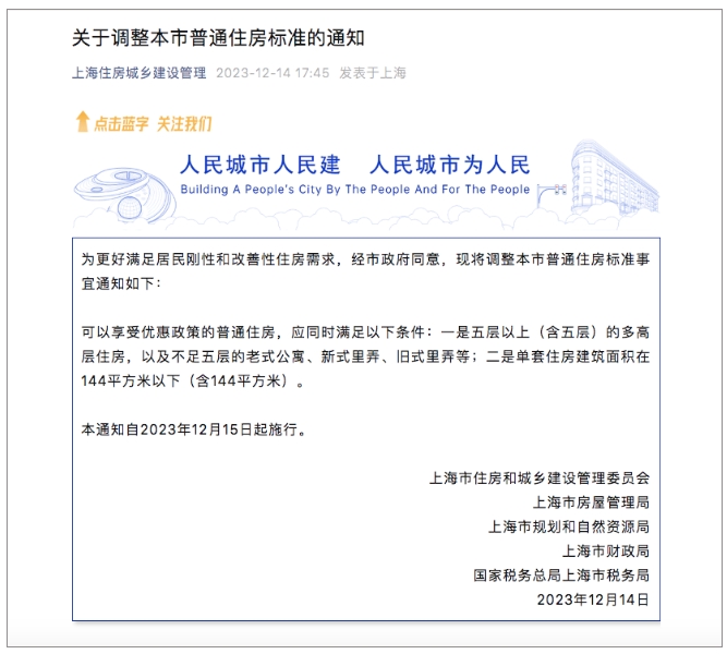 上海購房政策重大調(diào)整！